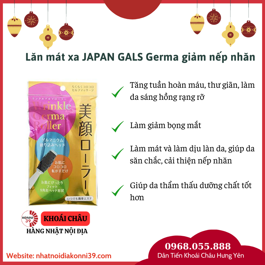 Lăn mát xa JAPAN GALS Germa giảm nếp nhăn