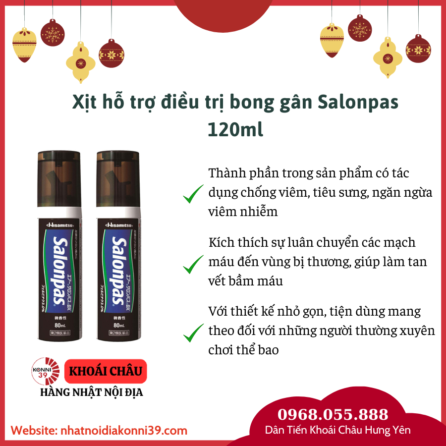Xịt hỗ trợ điều trị bong gân Salonpas 120ml