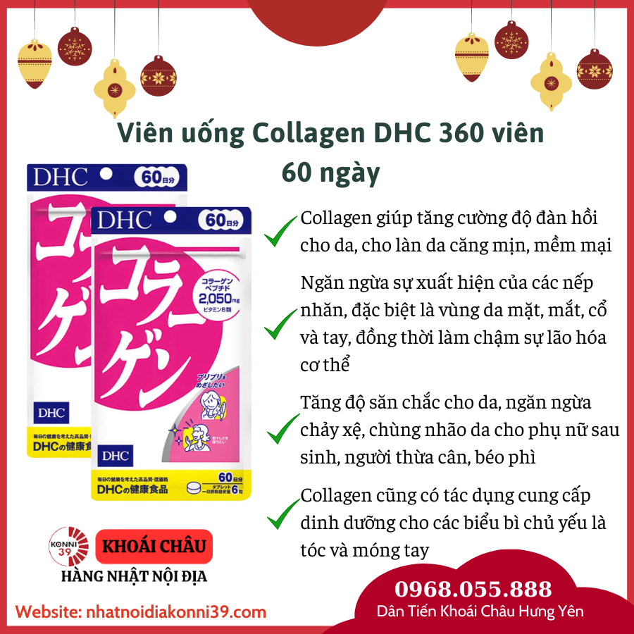 Viên uống Collagen DHC 360 viên 60 ngày