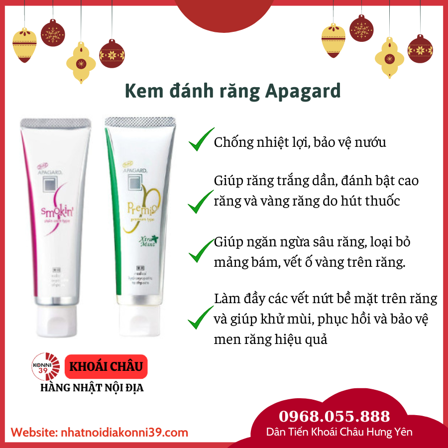 Kem đánh răng Apagard (4 loại)