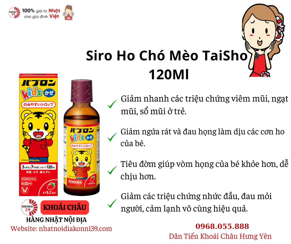 Siro Ho Chó Mèo TAISHO 120Ml