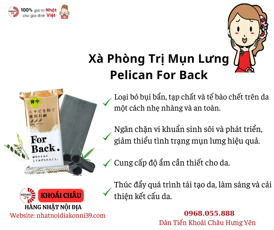 Xà Phòng Trị Mụn Lưng PeLican For Back