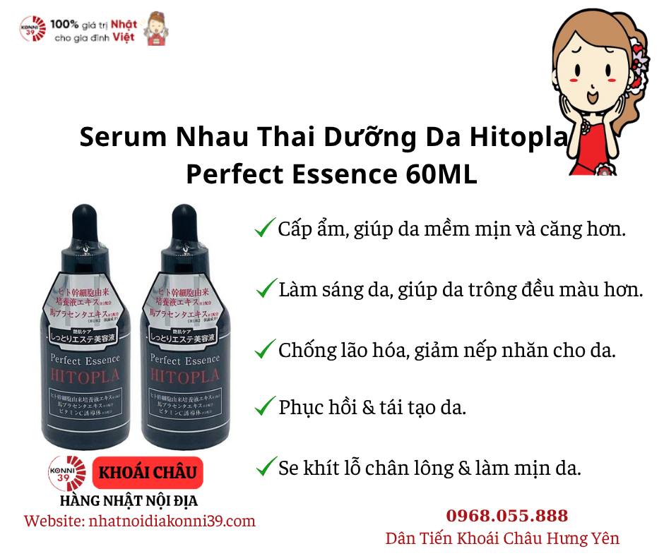 Serum Nhau Thai Dưỡng Da Hitopla Perfect Essence 60ML