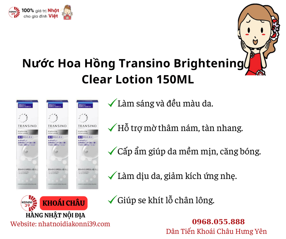 Nước Hoa Hồng Transino Brightening Clear Lotion 150ML