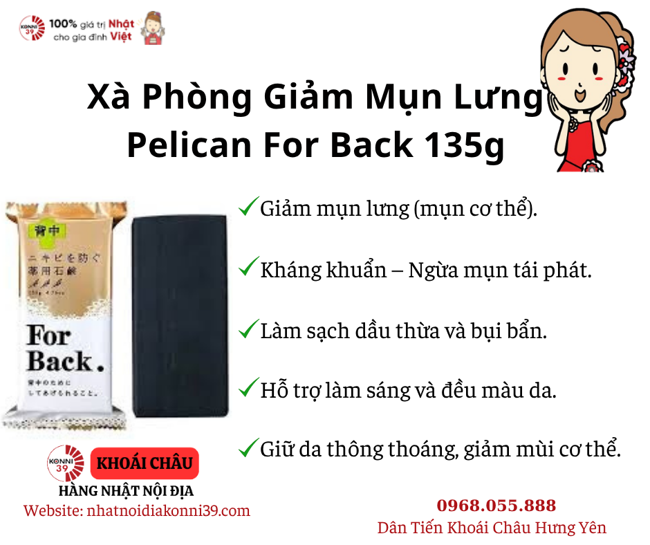 Xà Phòng Giảm Mụn Lưng Pelican For Back 135g