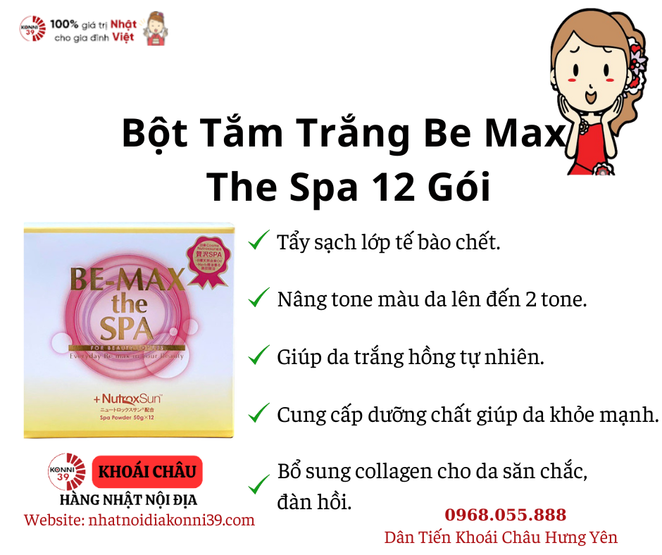 Bột Tắm Trắng Be Max The Spa 12 Gói