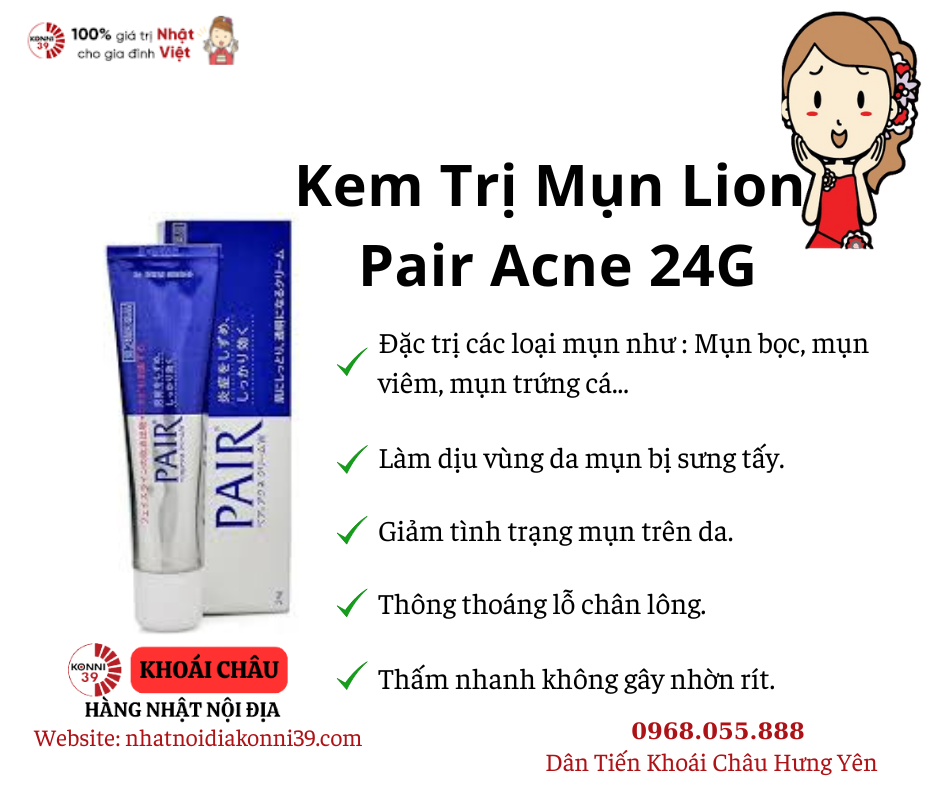 Kem Trị Mụn Pair Acne Tuýp 24g
