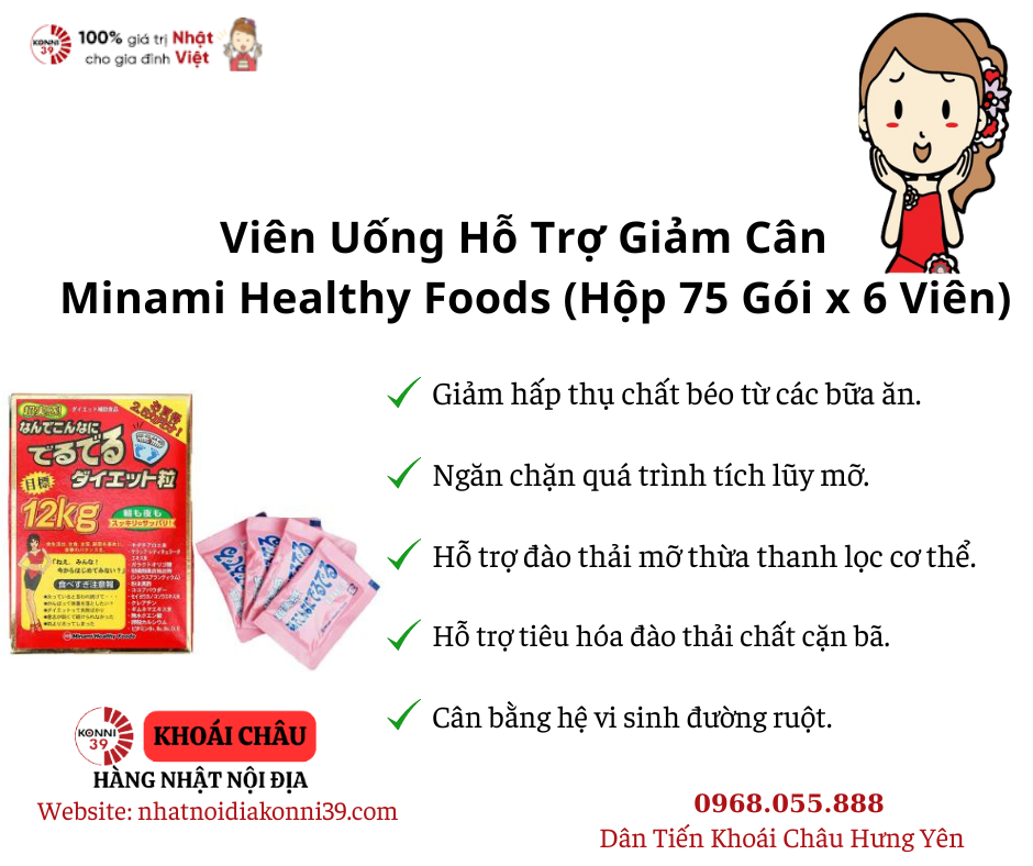 Viên uống giảm cân Minami Deru Deru Diet 12kg 90g