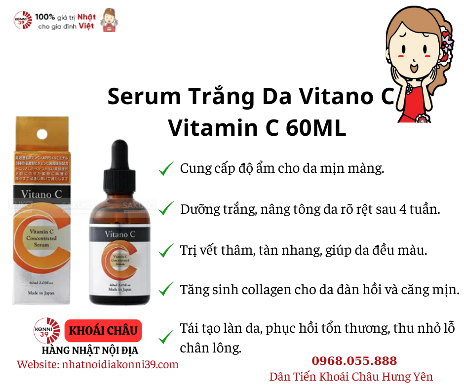 Serum Trắng Da Vitano C Vitamin C 60ML