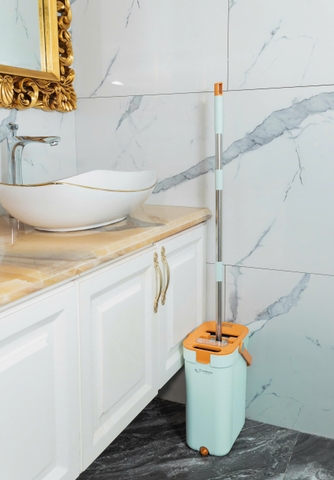 Cây Lau Nhà Chữ Nhật Tách Nước Bẩn Thông Minh Kaiyo Màu Xanh Mint