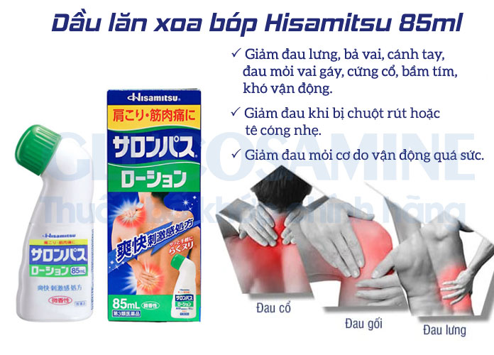 Lăn Giảm Đau Salonpas Hisamitsu 85Ml