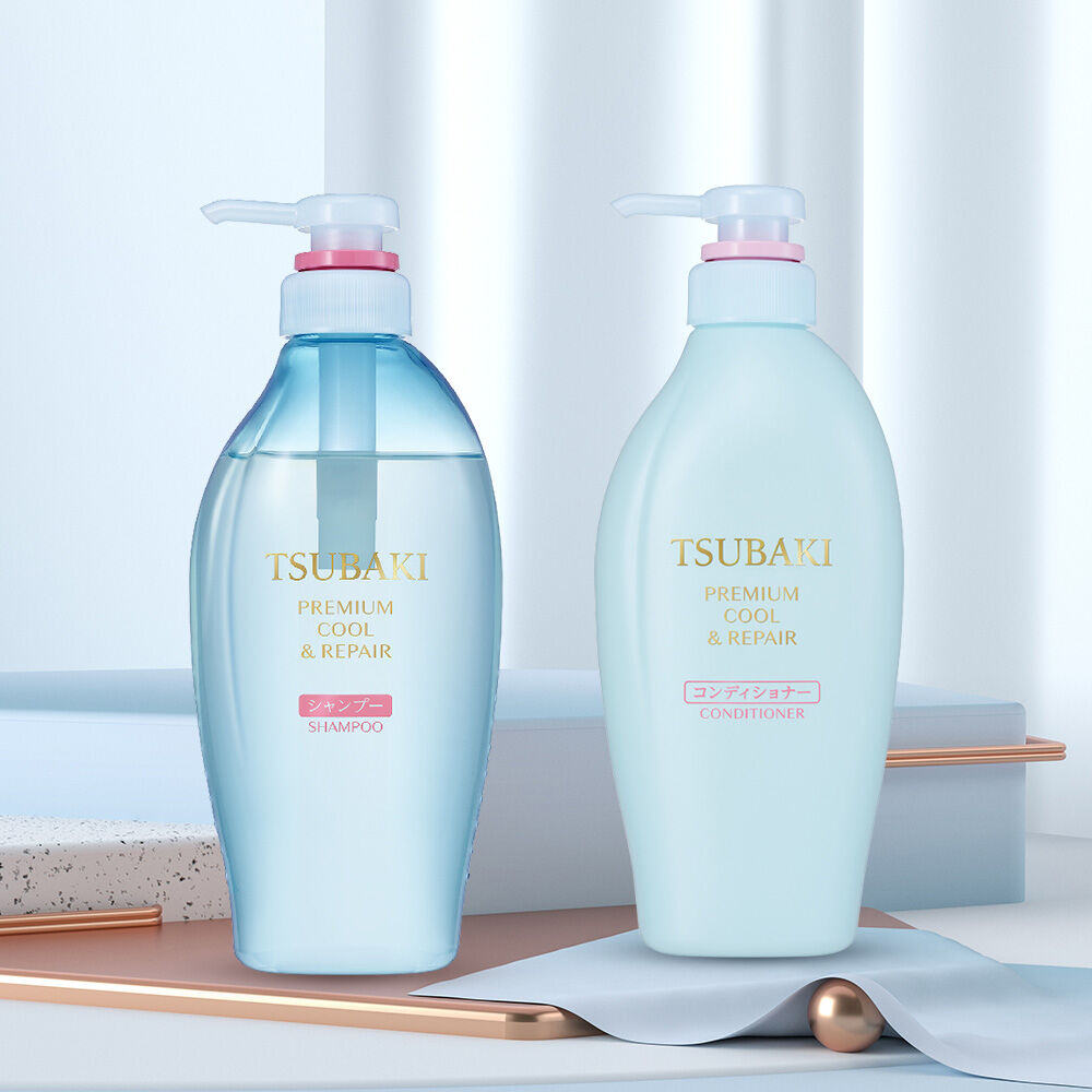 Set Gội Xả Tsubaki Cool & Repair Phục Hồi - Mát Lạnh 490ML