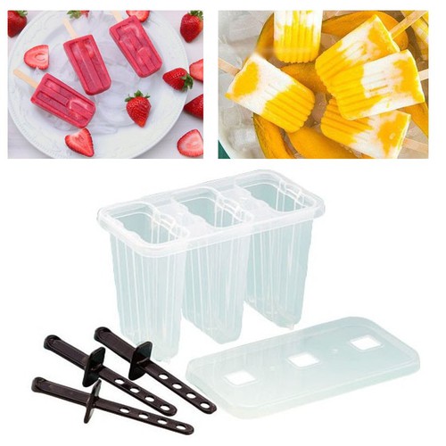 Khuôn làm kem 3 chiếc (nhựa trong)