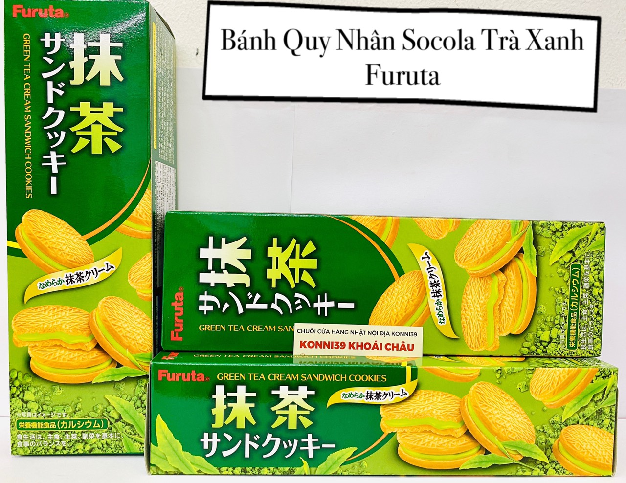 Bánh quy nhân socola trà xanh Furuta 10 cái.