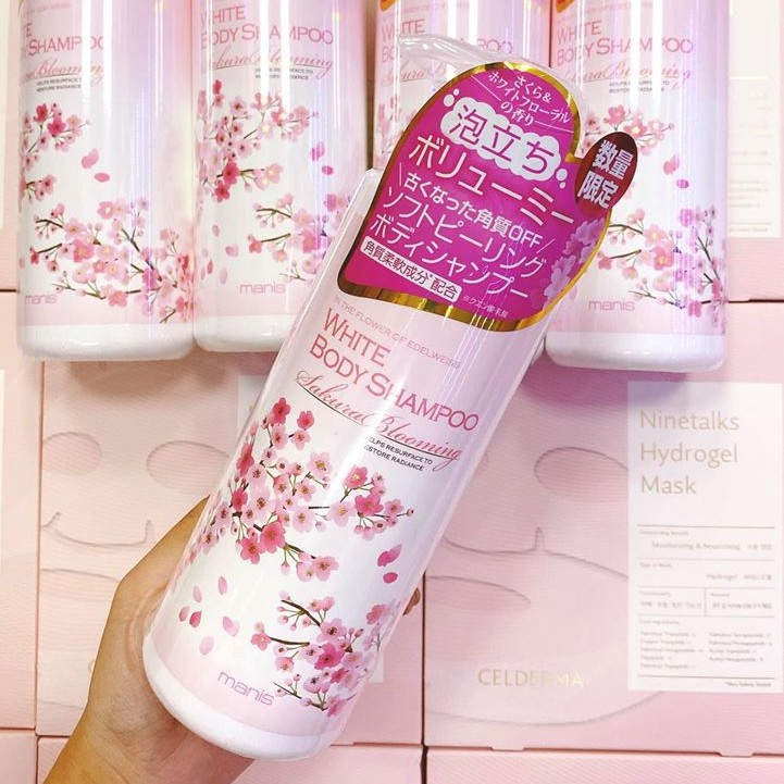 Sữa tắm trắng da Manis White Body Shampoo hương hoa anh đào