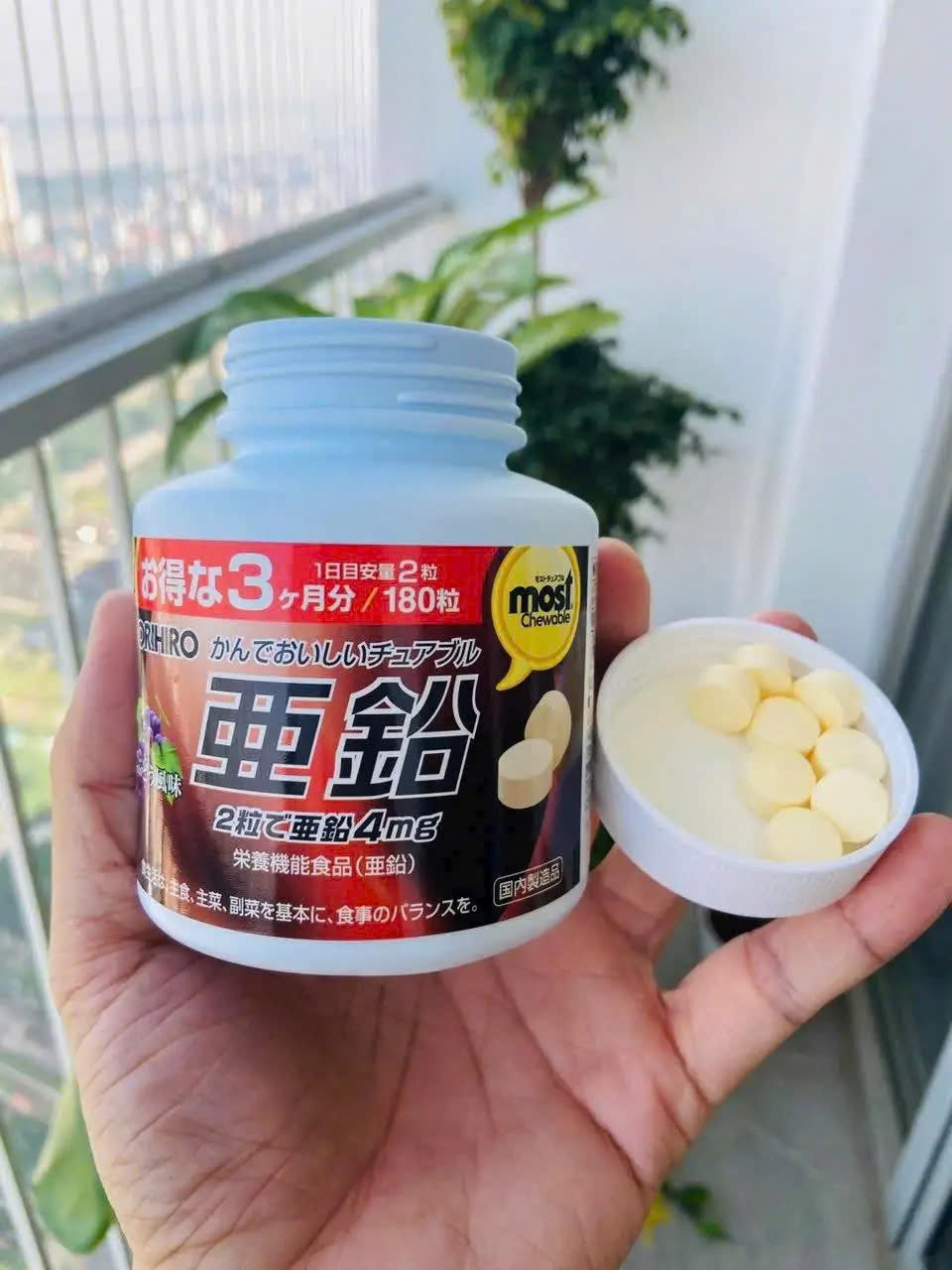 Viên Nhai Bổ Sung Kẽm Orihiro 180 Viên - Vị Nho