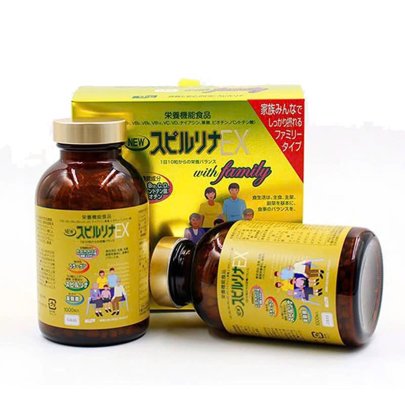 Viên Uống Tảo Vàng Spirulina EX Cao Cấp Set 2 Lọ x 2000 Viên