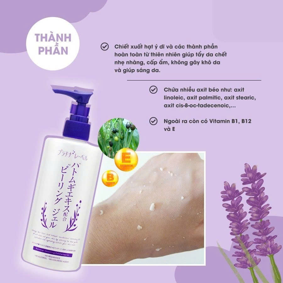 Gel Tẩy Tế Bào Chết Hatomugi Platinum Label Chai 300g