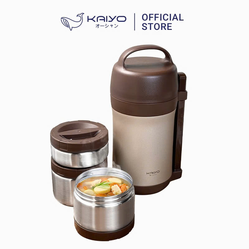 Hộp Cơm Giữ Nhiệt Kaiyo 1600ML Màu Nâu