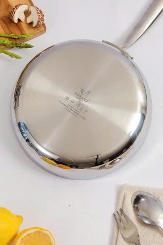 Chảo Inox Chống Dính Ceramic Kaiyo Dáng Cạn Size 20Cm