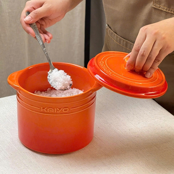 Hũ Gốm Sứ Muối Dưa Cà Rainbow Kaiyo 2L Màu Cam