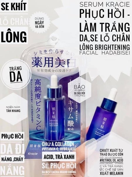 Tinh Chất Dưỡng Trắng Da Kracie Hadabisei Brightening Facial Serum 30Ml