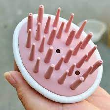 Lược Chải Massage Đầu, Gai Silicon Mềm Mại Thư Giãn ( Mẫu Trắng Hồng )
