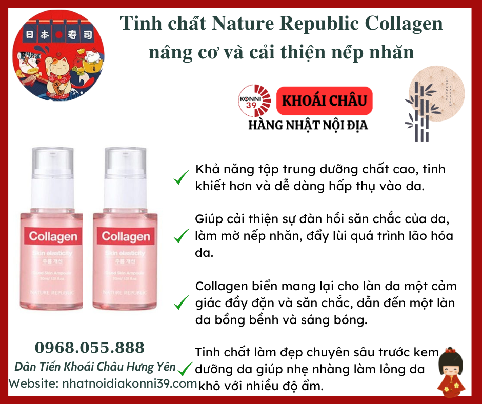 Tinh chất Nature Republic Collagen nâng cơ và cải thiện nếp nhăn