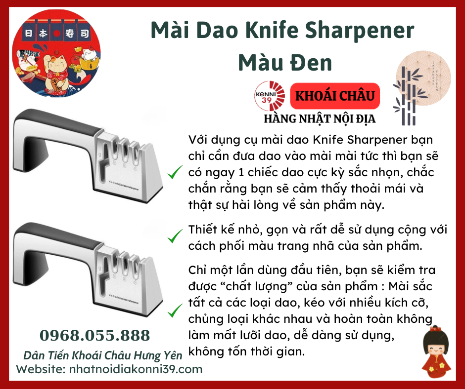 Mài Dao Knife Sharpener Màu Đen