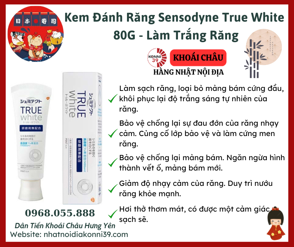 Kem Đánh Răng Sensodyne True White 80G Làm Trắng Răng