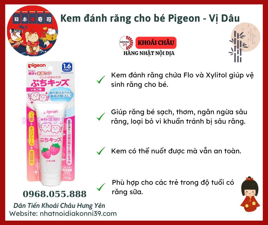 Kem đánh răng cho bé Pigeon
