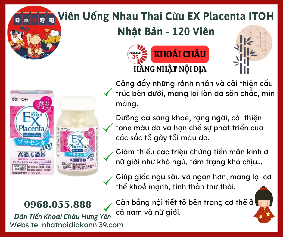 Viên Uống Nhau Thai Cừu EX Placenta ITOH Nhật Bản - 120 Viên