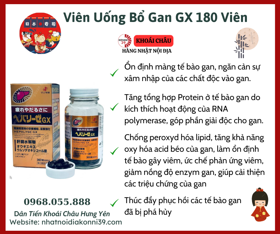 Viên Uống Bổ Gan GX 180 Viên