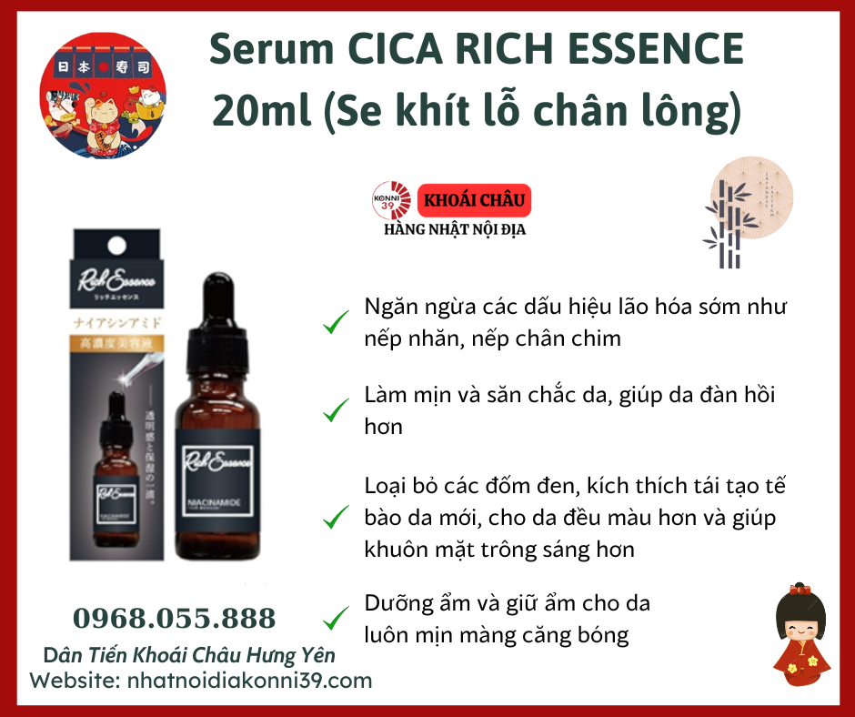 Serum CICA RICH ESSENCE 20ml (Se khít lỗ chân lông)