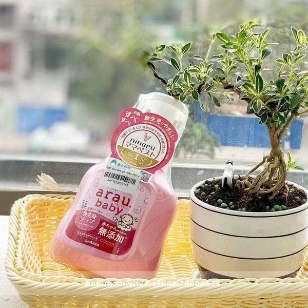 Sữa tắm gội cho bé Arau Baby tạo bọt chai 450ml