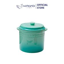 Hũ Gốm Sứ Muối Dưa Cà Rainbow Kaiyo 2L Màu Xanh