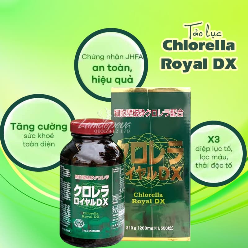 Tảo Lục Hoàng Gia Chlorella Royal DX 1550 Viên