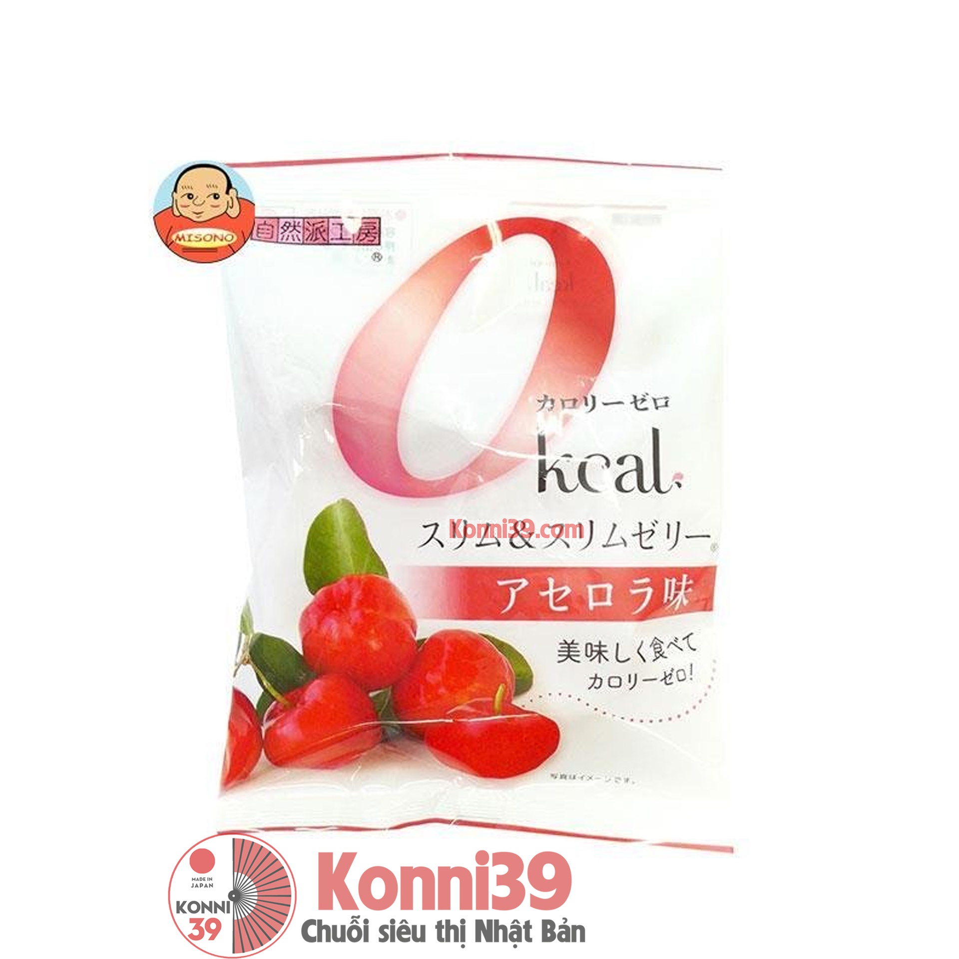 Thạch trái cây Slim & Slim Jelly không chứa Calo gói 22g - vị Sơ Ri