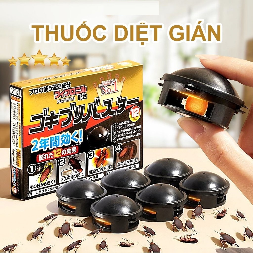 Viên Diệt Gián Earth Chemical Black Cap 12 Viên/Hộp