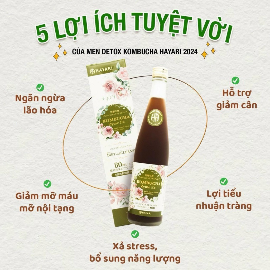 Nước Uống Kombucha Zyme EX Giảm Cân - Đẹp Da