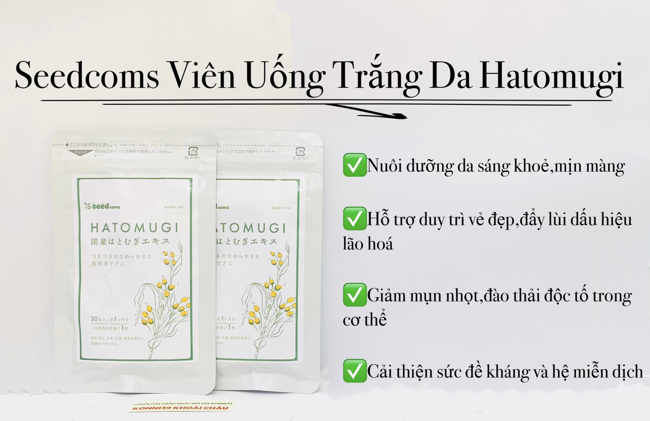 Seedcoms Viên Uống Trắng Da Hatomugi 30 viên (30 ngày)