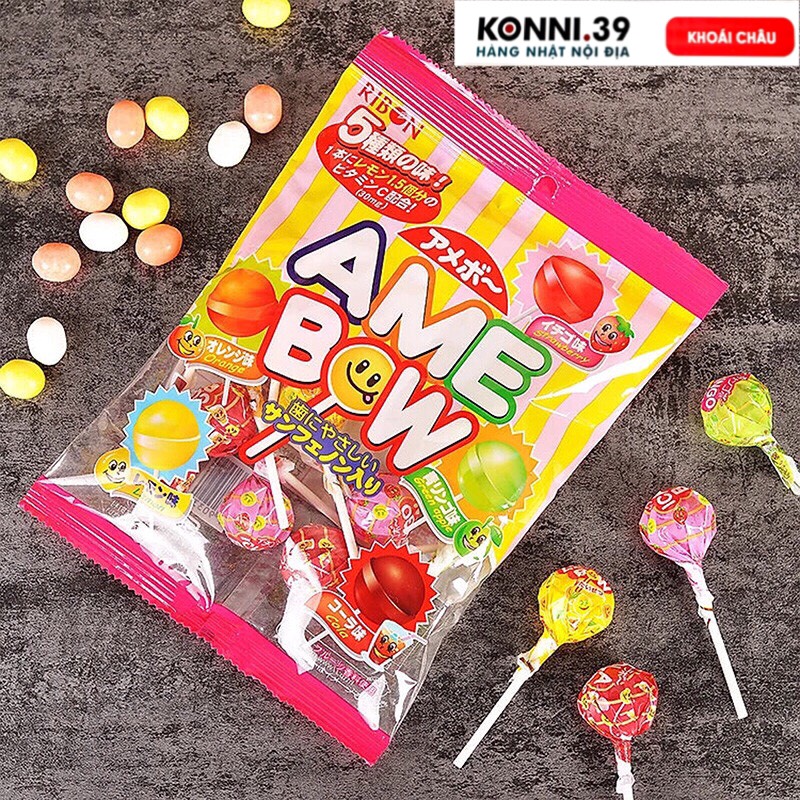 Kẹo mút Amebow 5 vị mix 11 chiếc (120g)