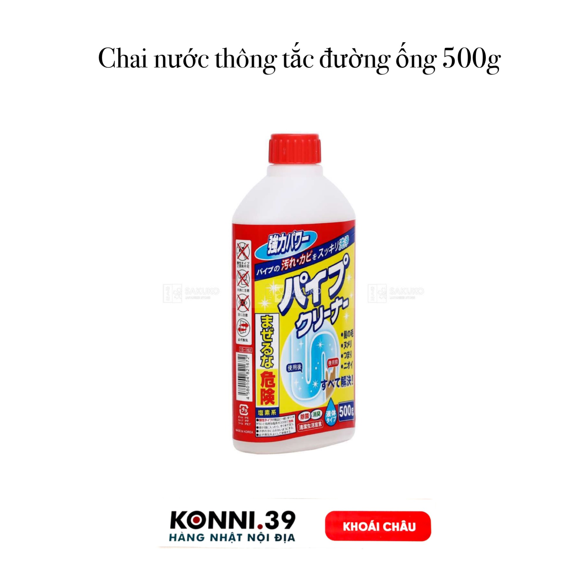 Chai nước thông tắc đường ống 500g