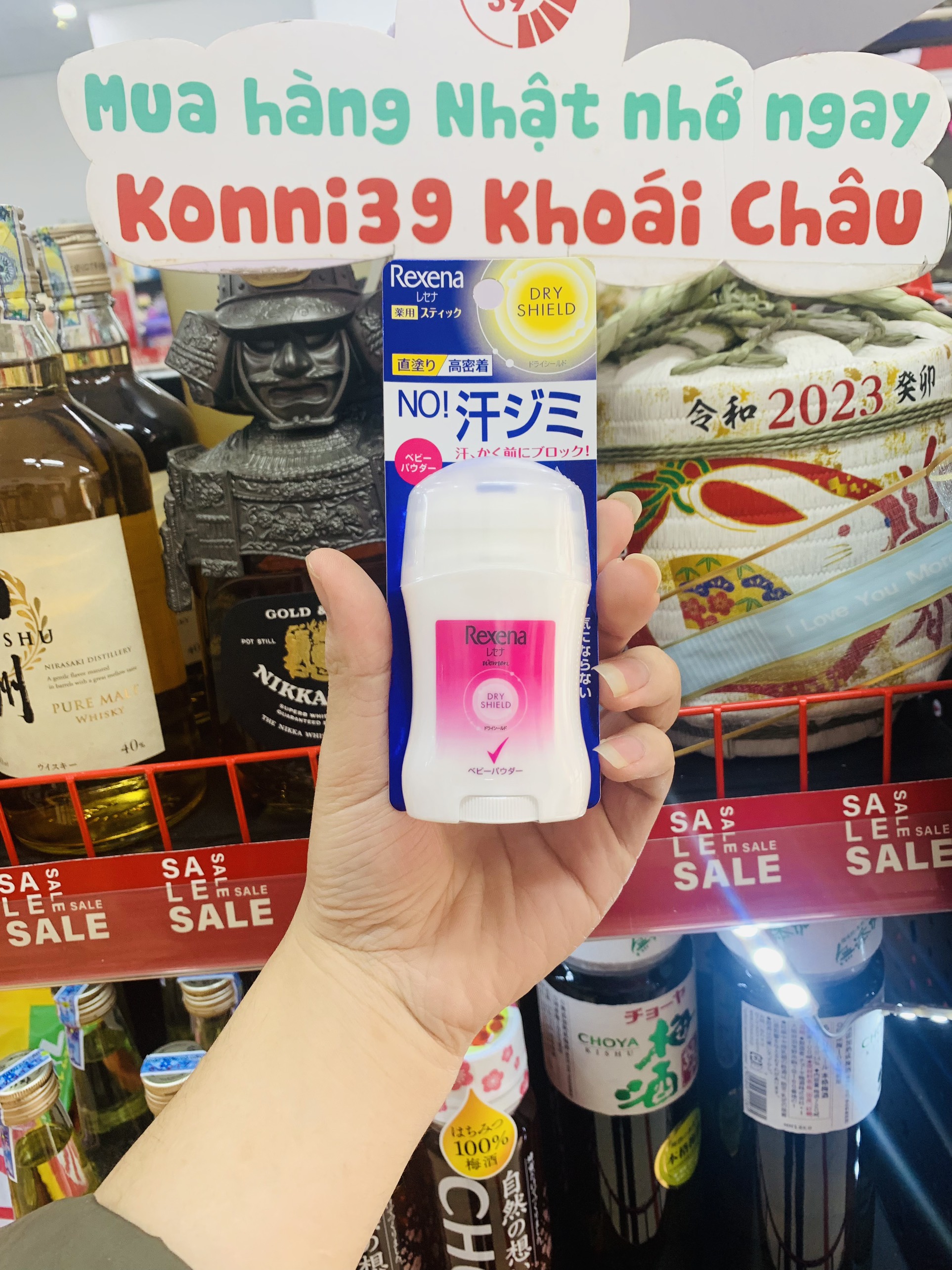 Lăn khử mùi REXENA Nhật dạng sáp ( hồng - hương hoa anh đào)