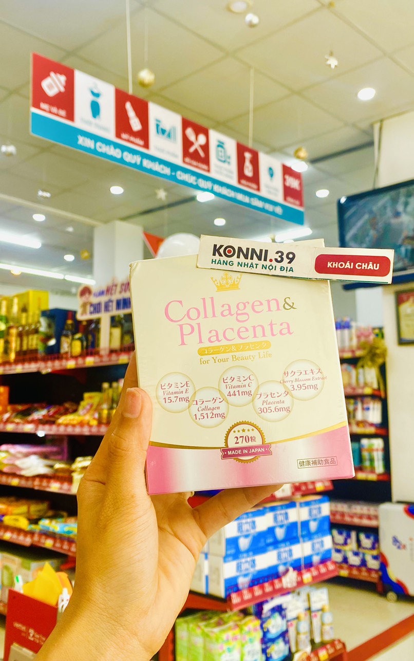 Viên uống trắng da Collagen & Placenta 5 in 1 Nhật Bản 270 viên