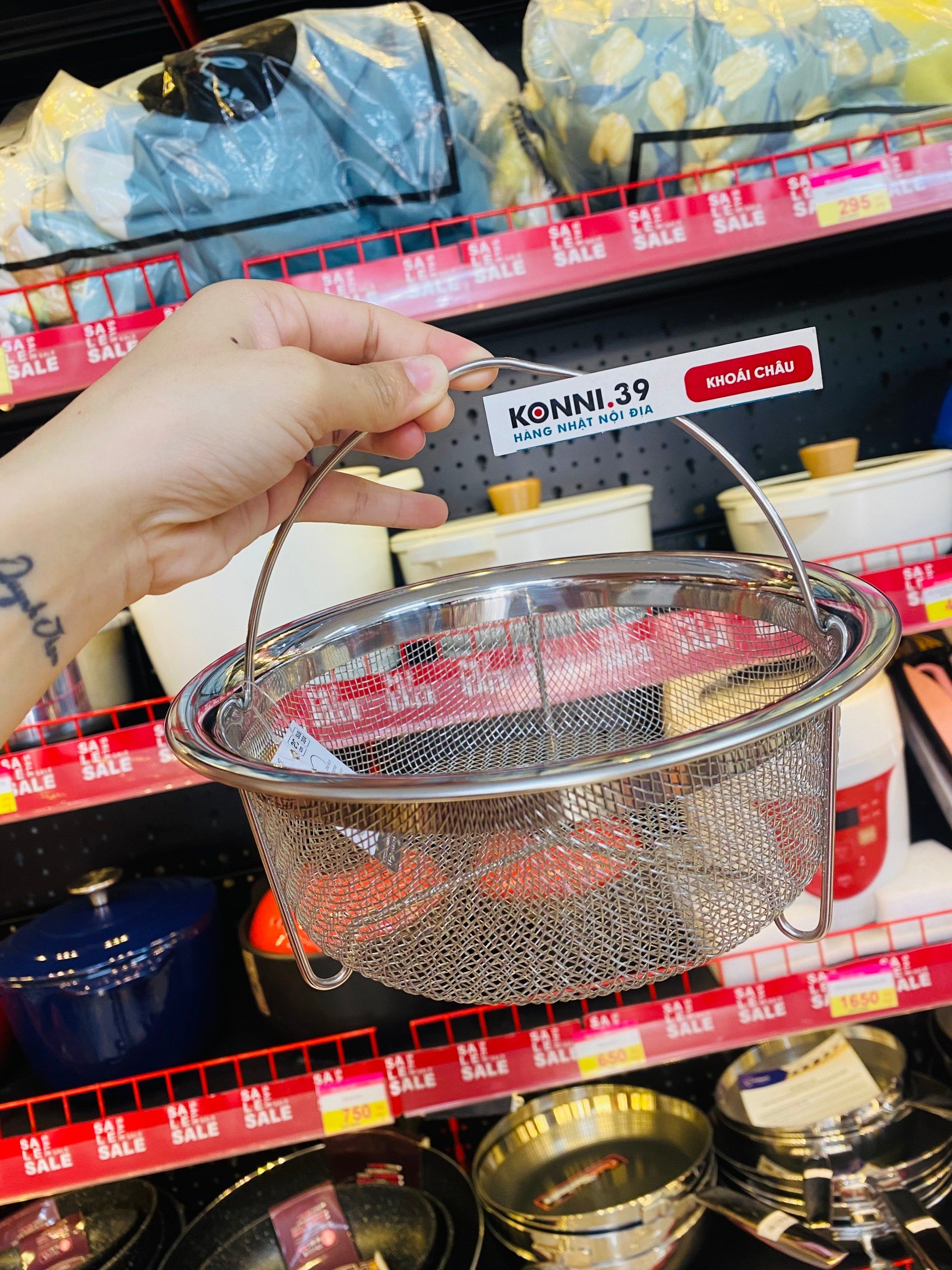 Xửng hấp Inox Kaiyo có quai xách 20cm