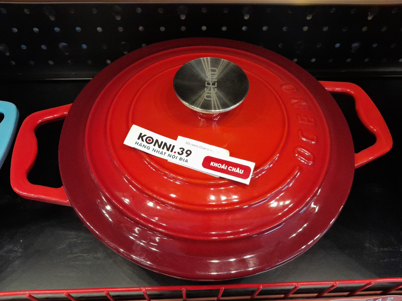 Nồi gang Oceno màu đỏ chery