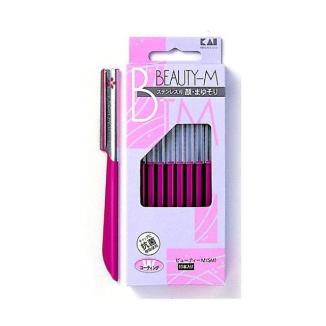 Set 10 Dao Cạo Lông Mày KAI Màu Hồng