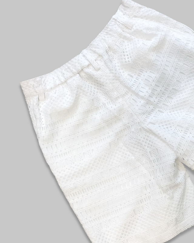 QS-White Lace Shorts