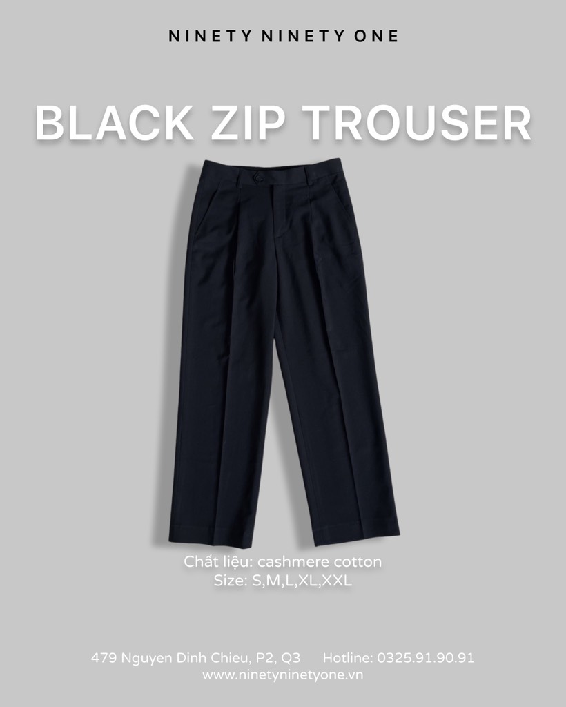 Black Zip Trouser